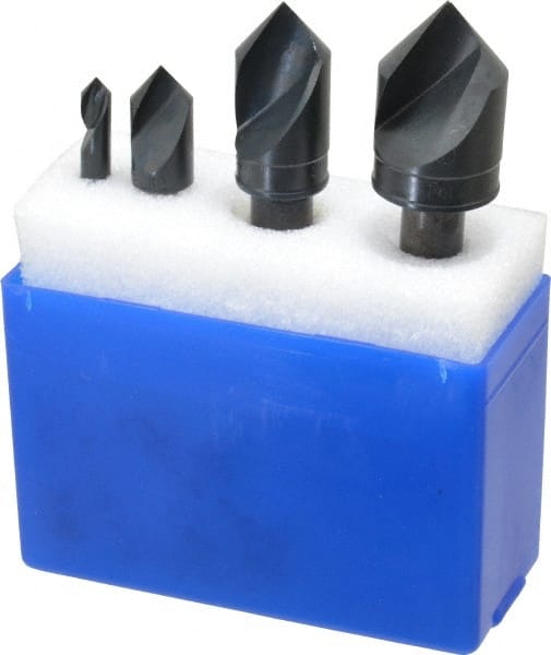 M.A. Ford - 4 Piece, 1/4 to 1" Head Diam, 82° Included Angle, Single End Countersink Set - Apex Tool & Supply