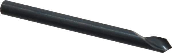 M.A. Ford - 1/8" Head Diam, 1/8" Shank Diam, 1 Flute 90° High Speed Steel Countersink - Bright Finish, 1-1/2" OAL, 0.03" Nose Diam, Single End, Straight Shank, Right Hand Cut - Apex Tool & Supply