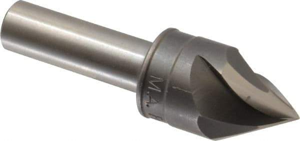 M.A. Ford - 7/8" Head Diam, 1/2" Shank Diam, 3 Flute 60° High Speed Steel Countersink - Bright Finish, 3" OAL, 0.26" Nose Diam, Single End, Straight Shank, Right Hand Cut - Apex Tool & Supply