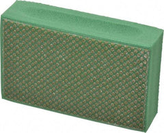 3M - Medium Grade, 250 Grit, Diamond Hand Pad - Green, 2-1/4" Wide x 3-3/4" Long, Coated - Apex Tool & Supply