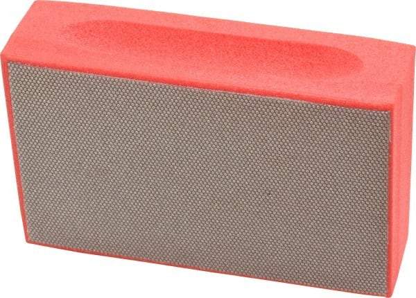 3M - Very Fine Grade, 74 Grit, Diamond Hand Pad - Red, 2-1/4" Wide x 3-3/4" Long, Coated - Apex Tool & Supply