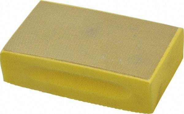3M - Extra Fine Grade, 40 Grit, Diamond Hand Pad - Yellow, 2-1/4" Wide x 3-3/4" Long, Coated - Apex Tool & Supply
