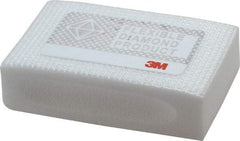 3M - Extra Fine Grade, 20 Grit, Diamond Hand Pad - White, 2-1/4" Wide x 3-3/4" Long, Coated - Apex Tool & Supply