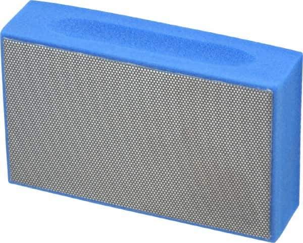 3M - Super Fine Grade, 10 Grit, Diamond Hand Pad - Blue, 2-1/4" Wide x 3-3/4" Long, Coated - Apex Tool & Supply