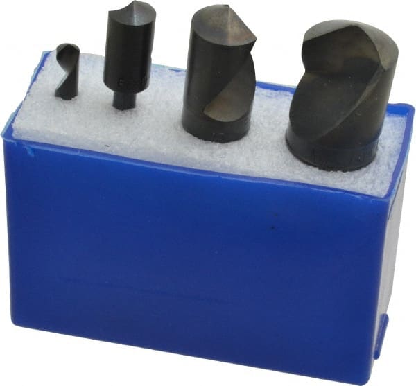 M.A. Ford - 4 Piece, 1/4 to 1" Head Diam, 120° Included Angle, Single End Countersink Set - Apex Tool & Supply