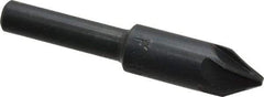 M.A. Ford - 3/8" Head Diam, 1/4" Shank Diam, 6 Flute 60° High Speed Steel Countersink - Bright Finish, 2" OAL, 0.09" Nose Diam, Single End, Straight Shank, Right Hand Cut - Apex Tool & Supply