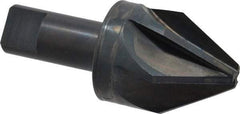 M.A. Ford - 1-1/2" Head Diam, 3/4" Shank Diam, 6 Flute 60° High Speed Steel Countersink - Bright Finish, 3-1/2" OAL, 0.43" Nose Diam, Single End, Straight Shank, Right Hand Cut - Apex Tool & Supply