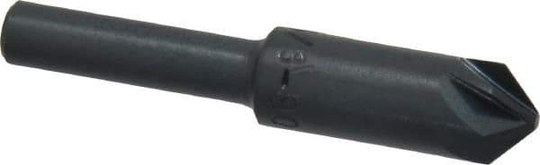 M.A. Ford - 3/8" Head Diam, 1/4" Shank Diam, 6 Flute 90° High Speed Steel Countersink - Bright Finish, 2" OAL, 0.09" Nose Diam, Single End, Straight Shank, Right Hand Cut - Apex Tool & Supply