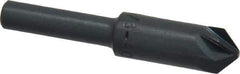 M.A. Ford - 3/8" Head Diam, 1/4" Shank Diam, 6 Flute 90° High Speed Steel Countersink - Bright Finish, 2" OAL, 0.09" Nose Diam, Single End, Straight Shank, Right Hand Cut - Apex Tool & Supply