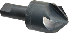 M.A. Ford - 1-1/2" Head Diam, 3/4" Shank Diam, 6 Flute 90° High Speed Steel Countersink - Bright Finish, 3-1/2" OAL, 0.43" Nose Diam, Single End, Straight Shank, Right Hand Cut - Apex Tool & Supply