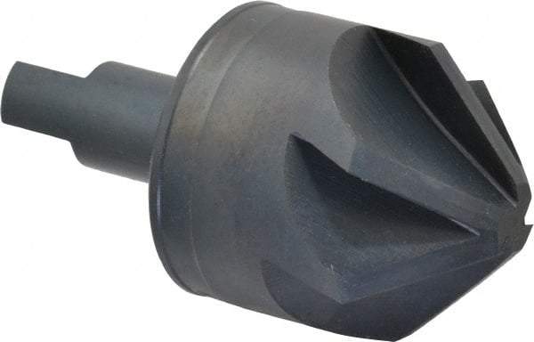 M.A. Ford - 2" Head Diam, 3/4" Shank Diam, 6 Flute 90° High Speed Steel Countersink - Bright Finish, 3-3/4" OAL, 0.62" Nose Diam, Single End, Straight Shank, Right Hand Cut - Apex Tool & Supply