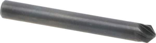 M.A. Ford - 3/16" Head Diam, 3/16" Shank Diam, 6 Flute 100° High Speed Steel Countersink - Bright Finish, 1-1/2" OAL, 0.04" Nose Diam, Single End, Straight Shank, Right Hand Cut - Apex Tool & Supply