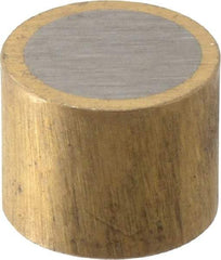 Mag-Mate - 5/16" Diam x 1/4" High, 0.06 Lb Average & 0.12 Lb Max Pull Force, Brass Alnico Shielded Magnet - 800°F Max Operating Temp, 0.032" Wall Thickness - Apex Tool & Supply