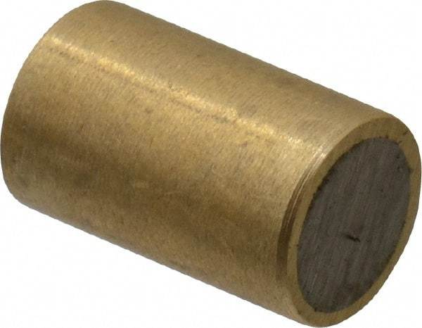 Mag-Mate - 5/16" Diam x 1/2" High, 0.18 Lb Average & 0.35 Lb Max Pull Force, Brass Alnico Shielded Magnet - 800°F Max Operating Temp, 0.032" Wall Thickness - Apex Tool & Supply