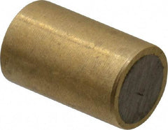Mag-Mate - 5/16" Diam x 1/2" High, 0.18 Lb Average & 0.35 Lb Max Pull Force, Brass Alnico Shielded Magnet - 800°F Max Operating Temp, 0.032" Wall Thickness - Apex Tool & Supply