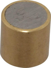 Mag-Mate - 3/8" Diam x 3/8" High, 0.1 Lb Average & 0.2 Lb Max Pull Force, Brass Alnico Shielded Magnet - 800°F Max Operating Temp, 0.032" Wall Thickness - Apex Tool & Supply