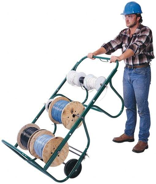 Greenlee - 750 Lb Capacity, 27" Wide x 54-1/2" Long x 26-1/2" High Wire Cart - 5 Slot, 6 Spool, Steel - Apex Tool & Supply