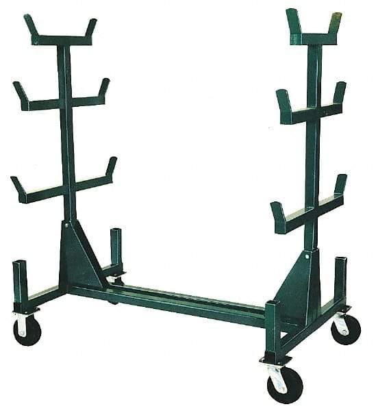 Greenlee - 1,000 Lb Capacity, 34" Wide x 58-1/2" Long x 63-1/2" High Mobile Cart - 7 Slot, Steel - Apex Tool & Supply