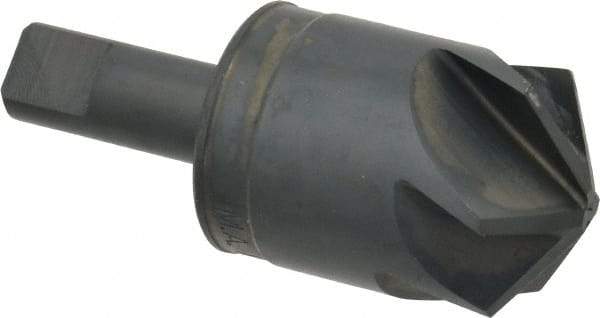 M.A. Ford - 1-1/4" Head Diam, 1/2" Shank Diam, 6 Flute 120° High Speed Steel Countersink - Bright Finish, 3" OAL, 0.37" Nose Diam, Single End, Straight Shank, Right Hand Cut - Apex Tool & Supply