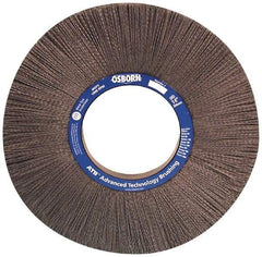 Osborn - 10" OD, 2" Arbor Hole, Crimped Nylon Wheel Brush - 1" Face Width, 2-1/16" Trim Length, 0.04" Filament Diam, 3,600 RPM - Apex Tool & Supply