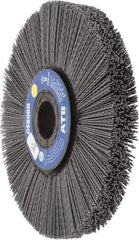 Osborn - 8" OD, 1-1/4" Arbor Hole, Crimped Nylon Wheel Brush - 1" Face Width, 2-1/4" Trim Length, 0.04" Filament Diam, 3,600 RPM - Apex Tool & Supply