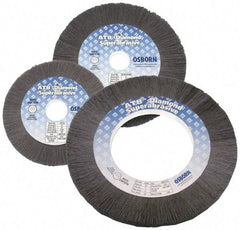 Osborn - 6" OD, 1-1/4" Arbor Hole, Nylon Wheel Brush - 5/16" Face Width, 1" Trim Length, 0.01" Filament Diam, 2,400 RPM - Apex Tool & Supply