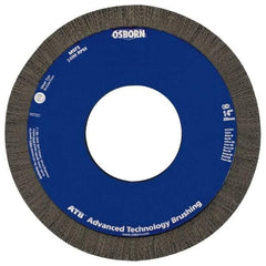 Osborn - 8" OD, 2" Arbor Hole, Crimped Nylon Wheel Brush - 1" Face Width, 1-1/4" Trim Length, 0.04" Filament Diam, 3,600 RPM - Apex Tool & Supply
