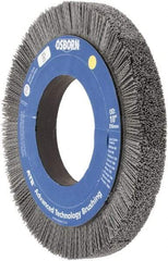 Osborn - 10" OD, 4-1/4" Arbor Hole, Crimped Nylon Wheel Brush - 1" Face Width, 1-1/4" Trim Length, 0.04" Filament Diam, 3,600 RPM - Apex Tool & Supply