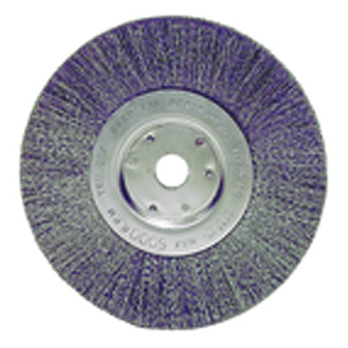 ‎6″ Narrow Face Crimped Wire Wheel, .014″ Steel Fill, 5/8″-1/2″ Arbor Hole, Retail Pack - Apex Tool & Supply