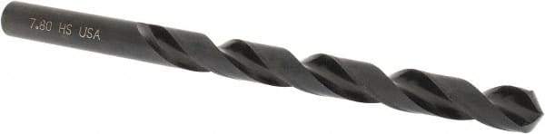 Hertel - 7.8mm 118° High Speed Steel Jobber Drill - Oxide Finish, Right Hand Cut, Spiral Flute, Straight Shank, 114mm OAL, Standard Point - Apex Tool & Supply