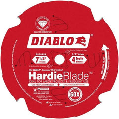 Freud - 7-1/4" Diam, 5/8" Arbor Hole Diam, 4 Tooth Wet & Dry Cut Saw Blade - Carbide-Tipped, Standard Round Arbor - Apex Tool & Supply