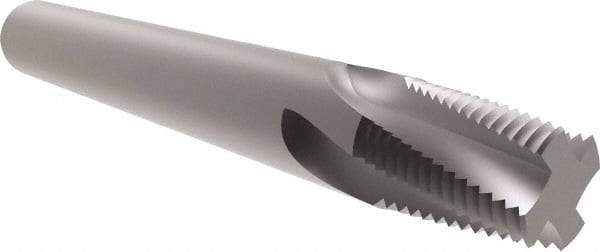 Allied Machine and Engineering - 1/4-18, 3/8-18 NPT, 0.363" Cutting Diam, 4 Flute, Solid Carbide Helical Flute Thread Mill - Internal/External Thread, 0.68" LOC, 3-1/2" OAL, 3/8" Shank Diam - Apex Tool & Supply