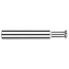 Harvey Tool - 1/4° 1/4" Cut Diam, 1/8" Cut Width, 1/4" Shank, Solid Carbide Double-Angle Cutter - Apex Tool & Supply