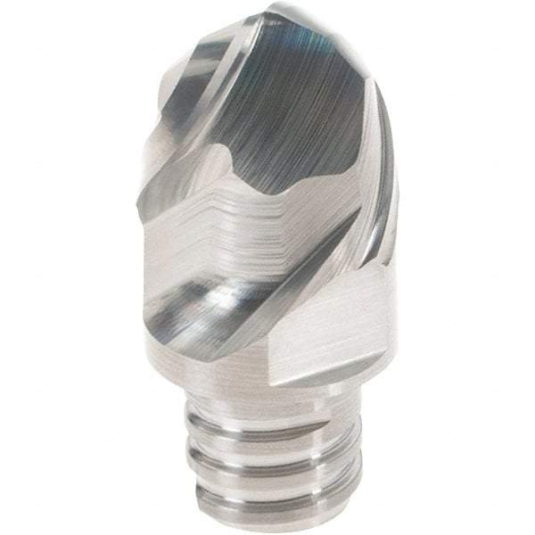 Iscar - MM EBAT08 IC08 Grade Carbide Ball Nose Milling Tip Insert - Uncoated, 2 Flutes, 12mm Cut Diam, 9mm Depth of Cut, 16.5mm Extension, 0.235" Cnr Rad, 45° Helix Angle - Apex Tool & Supply