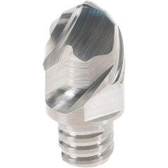 Iscar - MM EBAT08 IC08 Grade Carbide Ball Nose Milling Tip Insert - Uncoated, 2 Flutes, 12mm Cut Diam, 9mm Depth of Cut, 16.5mm Extension, 0.235" Cnr Rad, 45° Helix Angle - Apex Tool & Supply