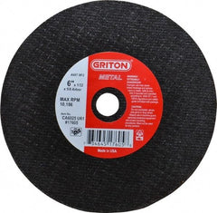 Value Collection - 6" 60 Grit Aluminum Oxide Cutoff Wheel - 1/32" Thick, 5/8" Arbor, 10,186 Max RPM, Use with Circular Saws - Apex Tool & Supply