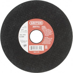 Made in USA - 7" 60 Grit Aluminum Oxide Cutoff Wheel - 0.06" Thick, 1-1/4" Arbor, 8,732 Max RPM, Use with Stationary Tools - Apex Tool & Supply