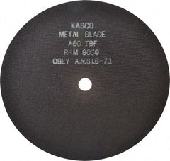 Made in USA - 8" 60 Grit Aluminum Oxide Cutoff Wheel - 1/32" Thick, 5/8" Arbor, 8,000 Max RPM, Use with Stationary Tools - Apex Tool & Supply