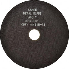 Made in USA - 8" 60 Grit Aluminum Oxide Cutoff Wheel - 1/32" Thick, 1-1/4" Arbor, 8,000 Max RPM, Use with Stationary Tools - Apex Tool & Supply