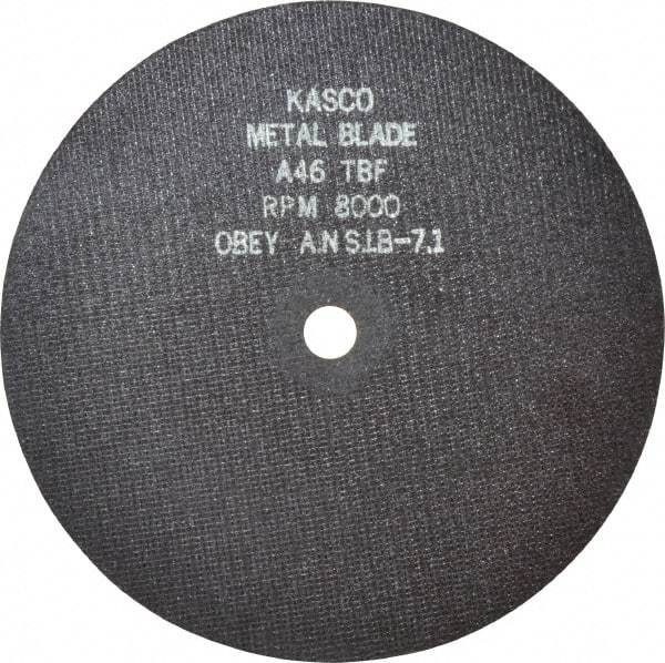 Made in USA - 8" 46 Grit Aluminum Oxide Cutoff Wheel - 1/16" Thick, 5/8" Arbor, 8,000 Max RPM, Use with Stationary Tools - Apex Tool & Supply