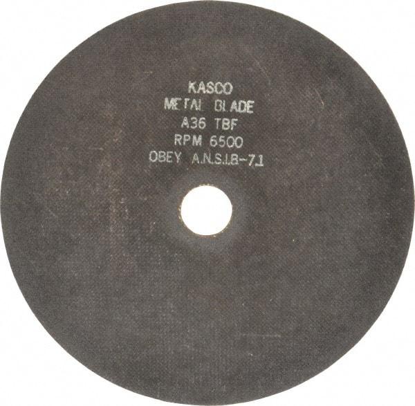 Made in USA - 10" 36 Grit Aluminum Oxide Cutoff Wheel - 3/32" Thick, 1-1/4" Arbor, 6,500 Max RPM, Use with Chop Saws - Apex Tool & Supply