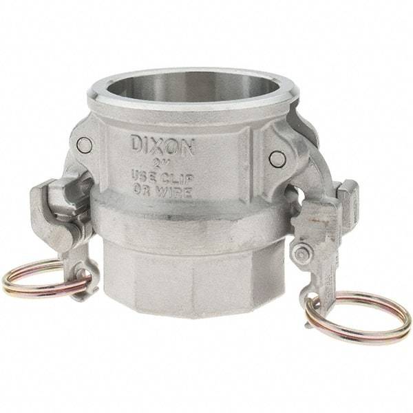 Dixon Valve & Coupling - 2" Stainless Steel Cam & Groove Suction & Discharge Hose Female Coupler Female NPT Thread - Part D, 2" EZ Boss-Lock Thread, 250 Max psi - Apex Tool & Supply