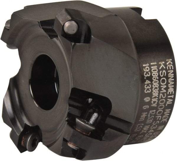 Kennametal - 2" Cut Diam, 3/4" Arbor Hole, 3.5mm Max Depth of Cut, 43° Indexable Chamfer & Angle Face Mill - 4 Inserts, OF.T 06L5... Insert, Right Hand Cut, 4 Flutes, Series KSOM Mini - Apex Tool & Supply