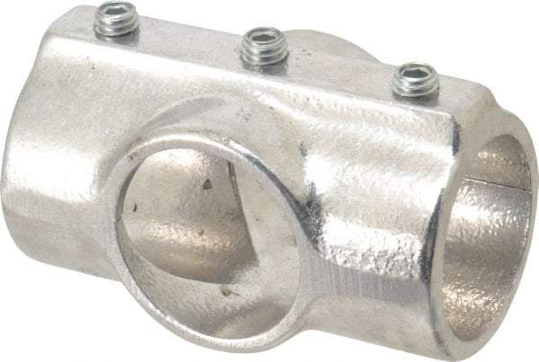 Hollaender - 1-1/4" Pipe, Cross-E, Aluminum Alloy Cross Pipe Rail Fitting - Bright Finish - Apex Tool & Supply