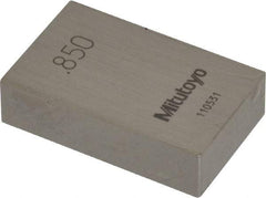 Mitutoyo - 0.85" Rectangular Steel Gage Block - Accuracy Grade AS-1, Includes Certificate of Inspection - Apex Tool & Supply