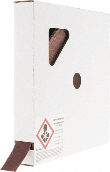 Tru-Maxx - 1" x 50 Yd 240 Grit Aluminum Oxide Cloth Roll - Very Fine Grade, J Weighted Backing - Apex Tool & Supply