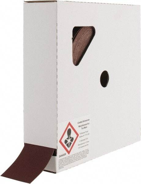 Tru-Maxx - 2" x 50 Yd 220 Grit Aluminum Oxide Cloth Roll - Very Fine Grade, J Weighted Backing - Apex Tool & Supply
