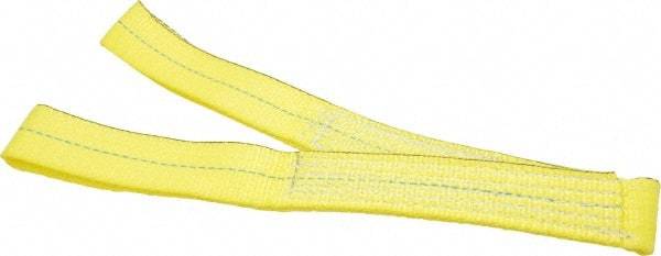 Lift-All - 3' Long x 2" Wide, 2,400 Lb Vertical Capacity, 1 Ply, Nylon Web Sling - 1,900 Lb Choker Capacity, Yellow - Apex Tool & Supply