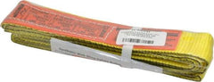 Lift-All - 4' Long x 2" Wide, 2,400 Lb Vertical Capacity, 1 Ply, Nylon Web Sling - 1,900 Lb Choker Capacity, Yellow - Apex Tool & Supply