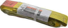 Lift-All - 7' Long x 2" Wide, 2,400 Lb Vertical Capacity, 1 Ply, Nylon Web Sling - 1,900 Lb Choker Capacity, Yellow - Apex Tool & Supply